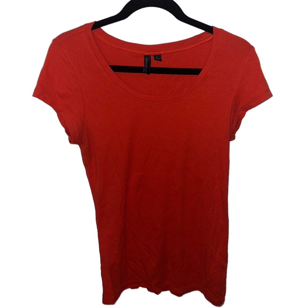 Cynthia Rowley Red-Orange V-Neck T-Shirt